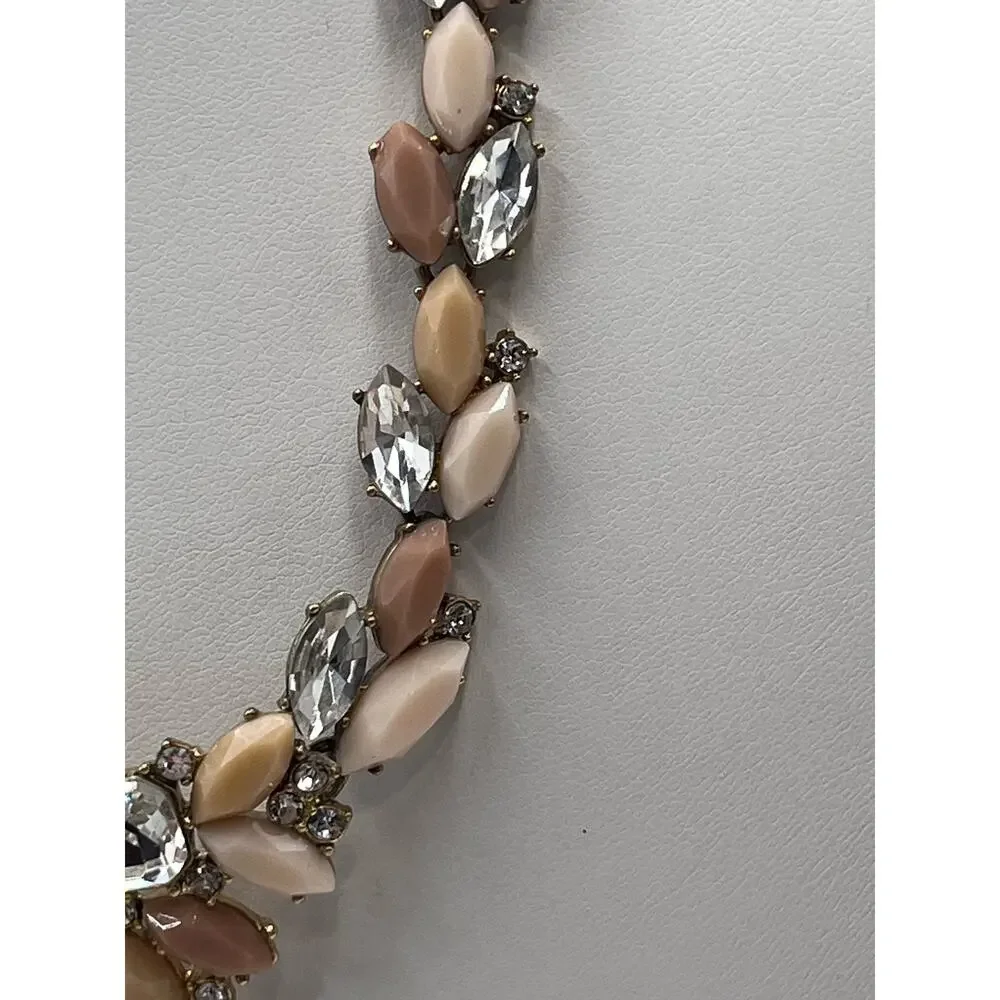 J.‎ Crew Pink, Beige, Blush Marquis Stones Crystals Pointed Vine Necklace